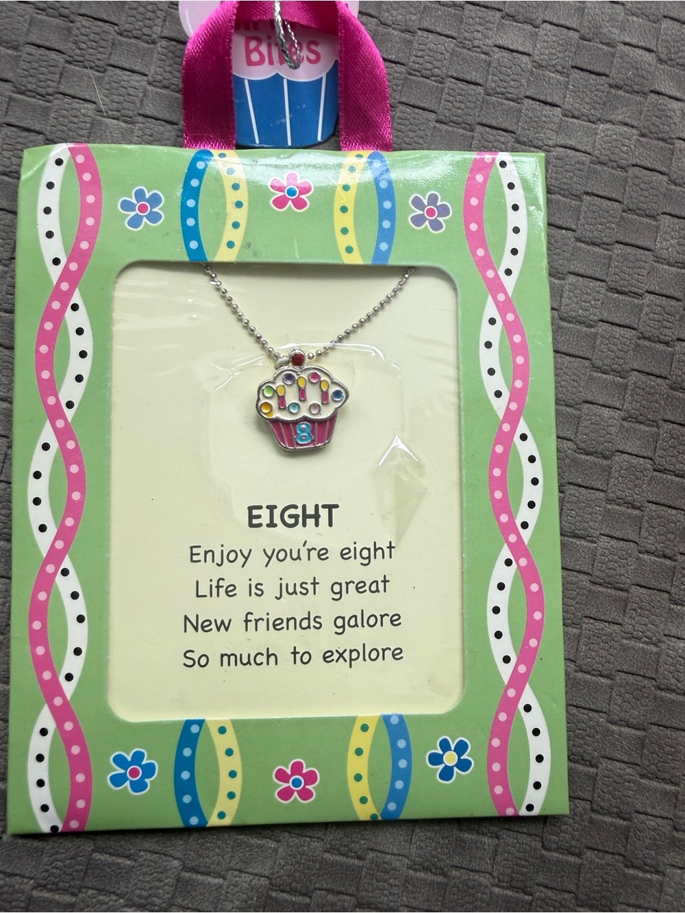 Birthday Cupcake Necklace - Bright Multicolor girls 8‎